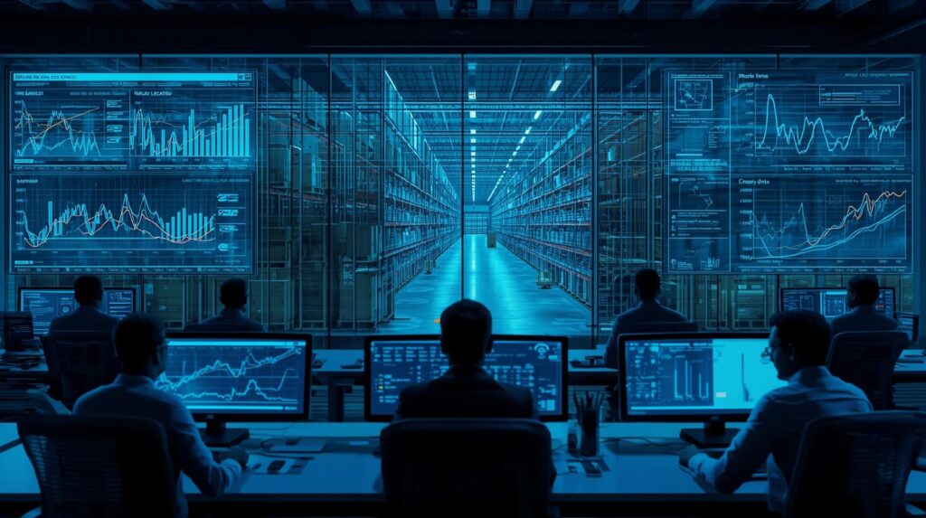 Demand sensing logistica: schermo con previsioni di vendita generate dall’intelligenza artificiale