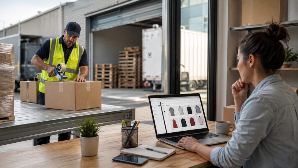 Dropshipping B2B: magazzino di un fornitore che spedisce per conto del rivenditore